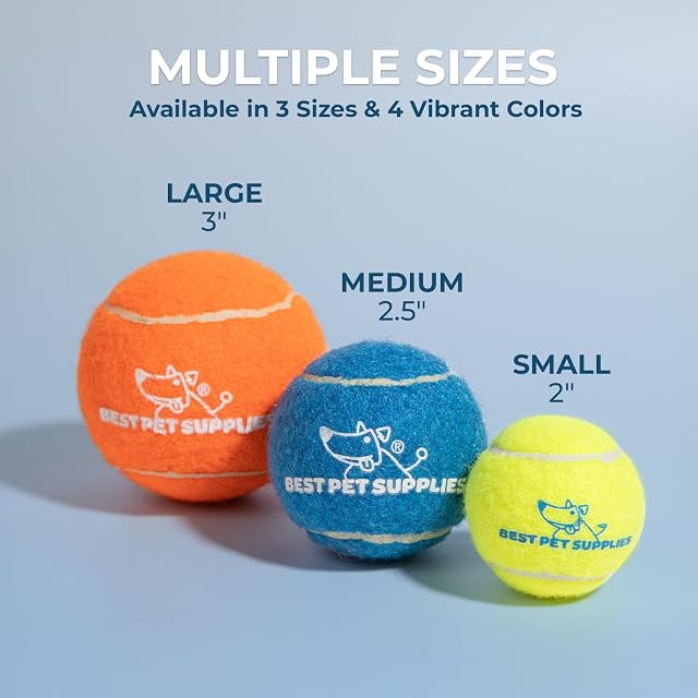 Foto 6 de 8 de Best Pet Supplies - Juguete chirriante Interactivo de Pelota de Tenis para Perros, Alta Resistencia, lanzar…