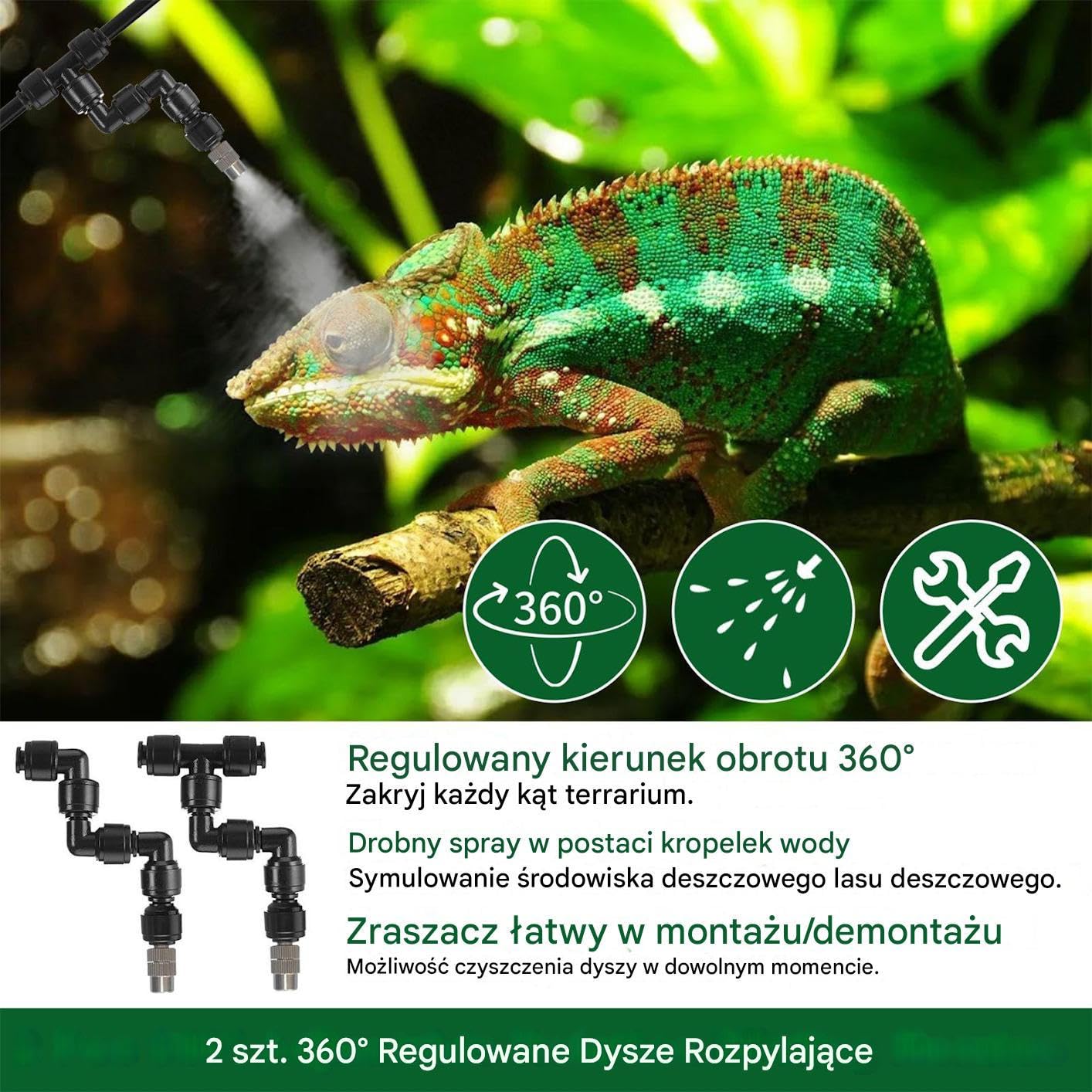 Nawilżacz Powietrza Dla Gadów Mały Przenośny Nawilżacz Do Terrarium Z | Automatyczny zamgławiacz dla gadów z timerem Akwarium Klatka Terrarium Szklarnia Rośliny Krab Pustelnik Jaszczurka W
