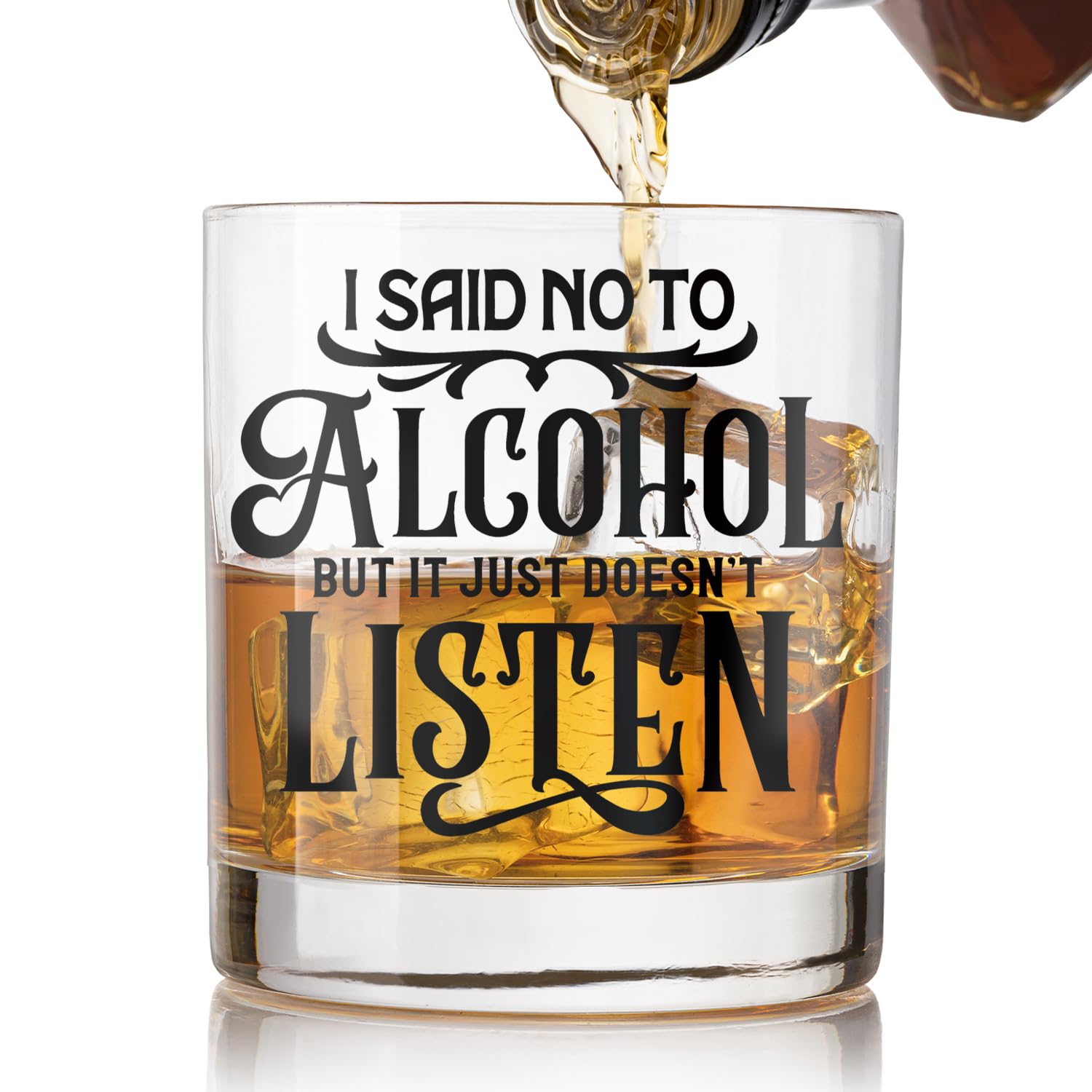 Funny Alcohol Gifts Whiskey Glasses, Alcohol Lovers Gifts, Funny Old Fashioned Rocks Glasses for Women Men Drinking Scotch Bourbon Vodka Liquor, 10 oz