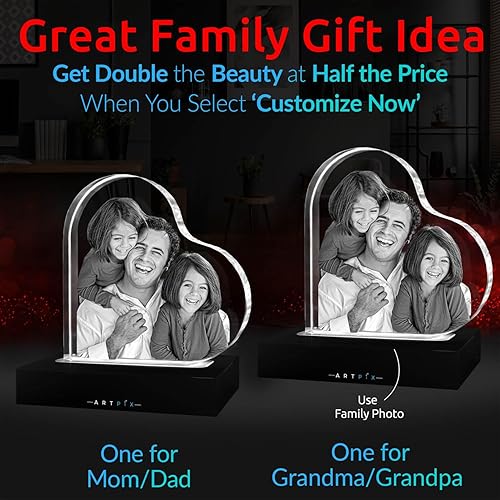 Miniatura 2 de ArtPix 3D Foto de cristal, regalos personalizados para mujeres, hombres, esposa, marido, mamá, grandes regalos personalizados con tu propia foto,
