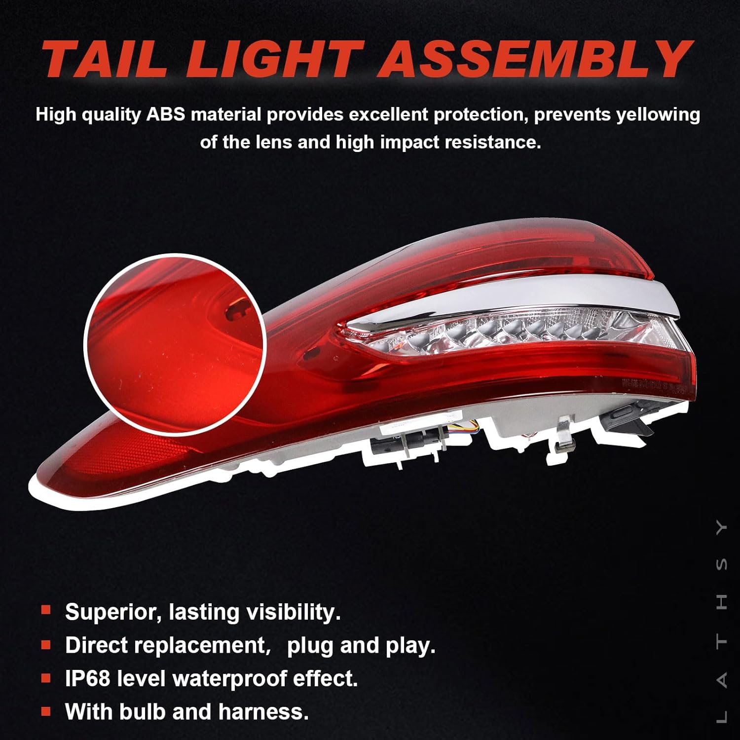 LED Tail Light Compatible With 2017-2020 Ford Fusion Rear Light Taillights Left Driver Side Replace HS7Z13405J