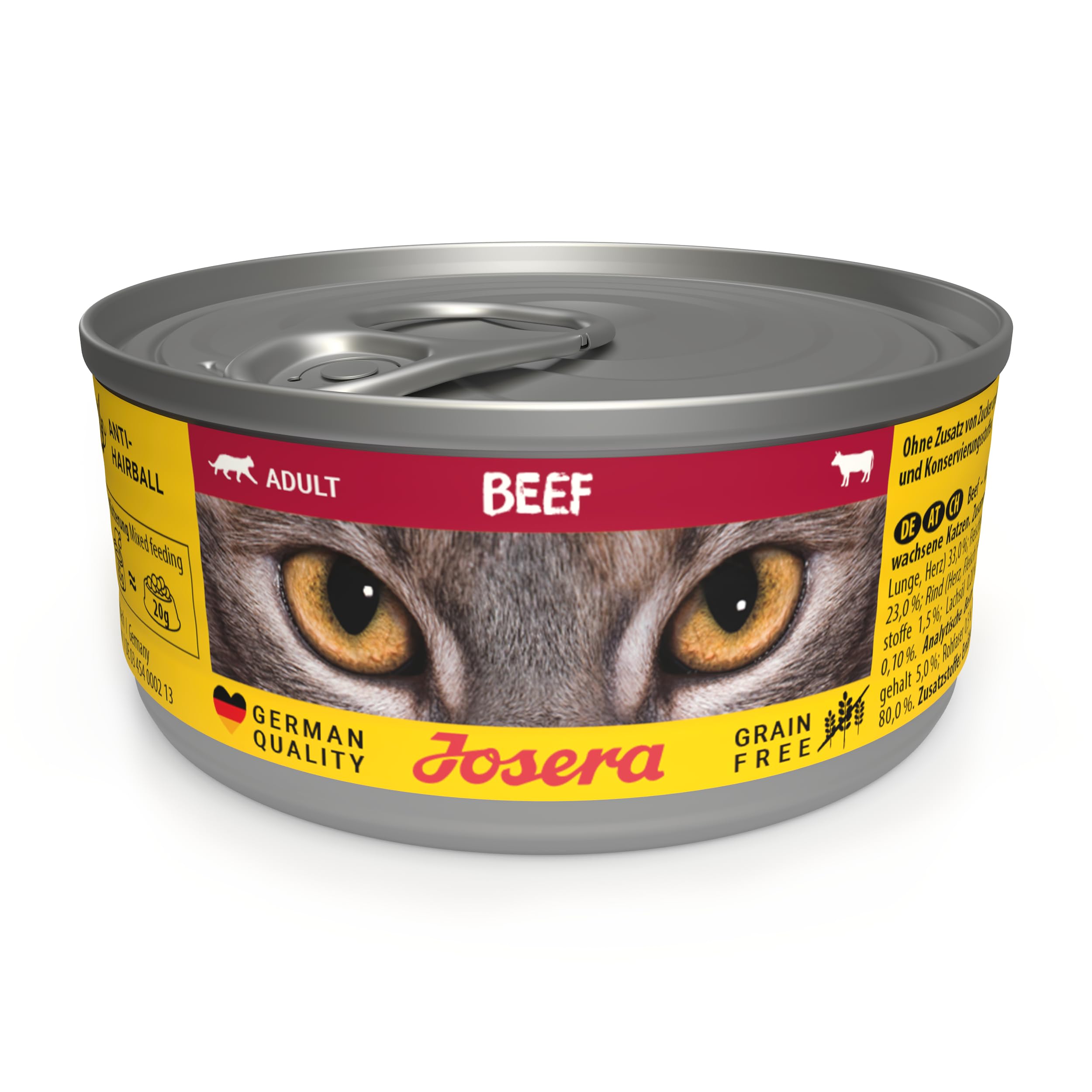 JOSERA Katzen-Nassfutter Huhn – Getreidefrei Mit Lachsöl, Gegen Haarballen & Harnsteine (12 X 85 G)