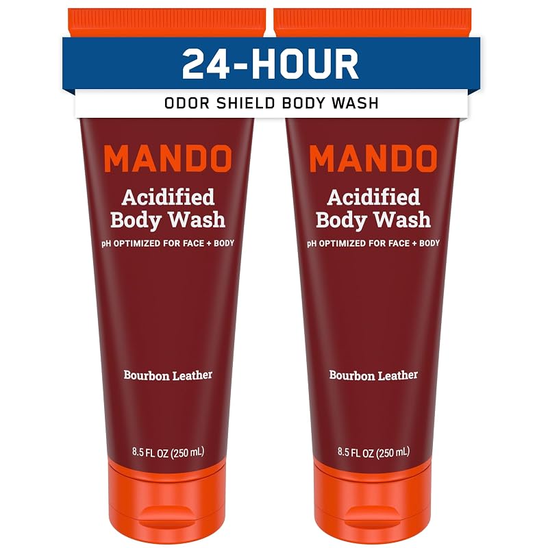 Sabonete líquido corporal Mando Bourbon sem SLS e parabenos, Pacote com 2 de 251 mL