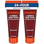 Mando Odor Shield Body Wash - 24 Hour Control - Removes Odor Better than Soap - SLS Free, Paraben Free, Skin Safe - 8.5 Ounce (Pack of 2) (Bourbon Leather)