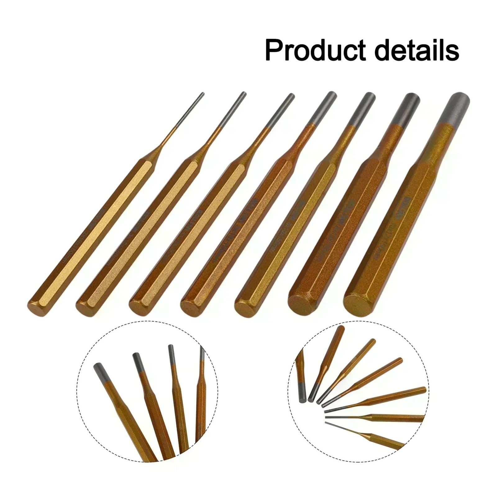 7 Uds. Removedor de herramientas punzón rodillo 2-10mm, cono cincel alta resistencia, reparación relojes for mantenimiento maquinaria, accesorios Hardware