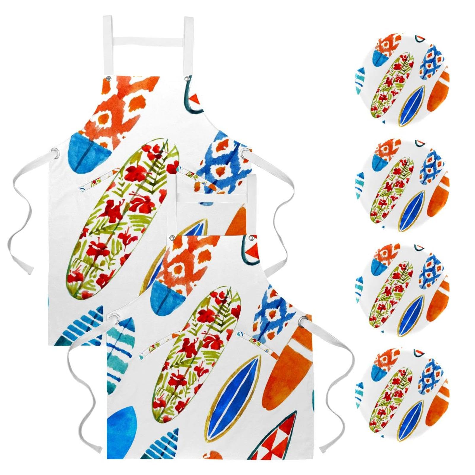 Tablier de serveuse anti taches lot de 2 avec broches