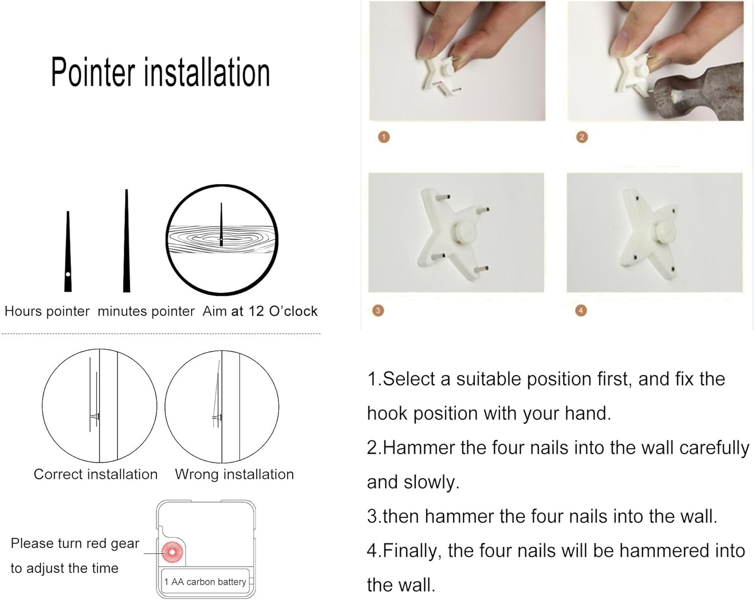 Vintage Industrial Gear Wall Clock，18 Inch Round 3D Roman Numerals Retro Rustic Battery Operated Non-Ticking Large Art Home Decoration for Living Room (18 inch Diameter, Antique Gold)