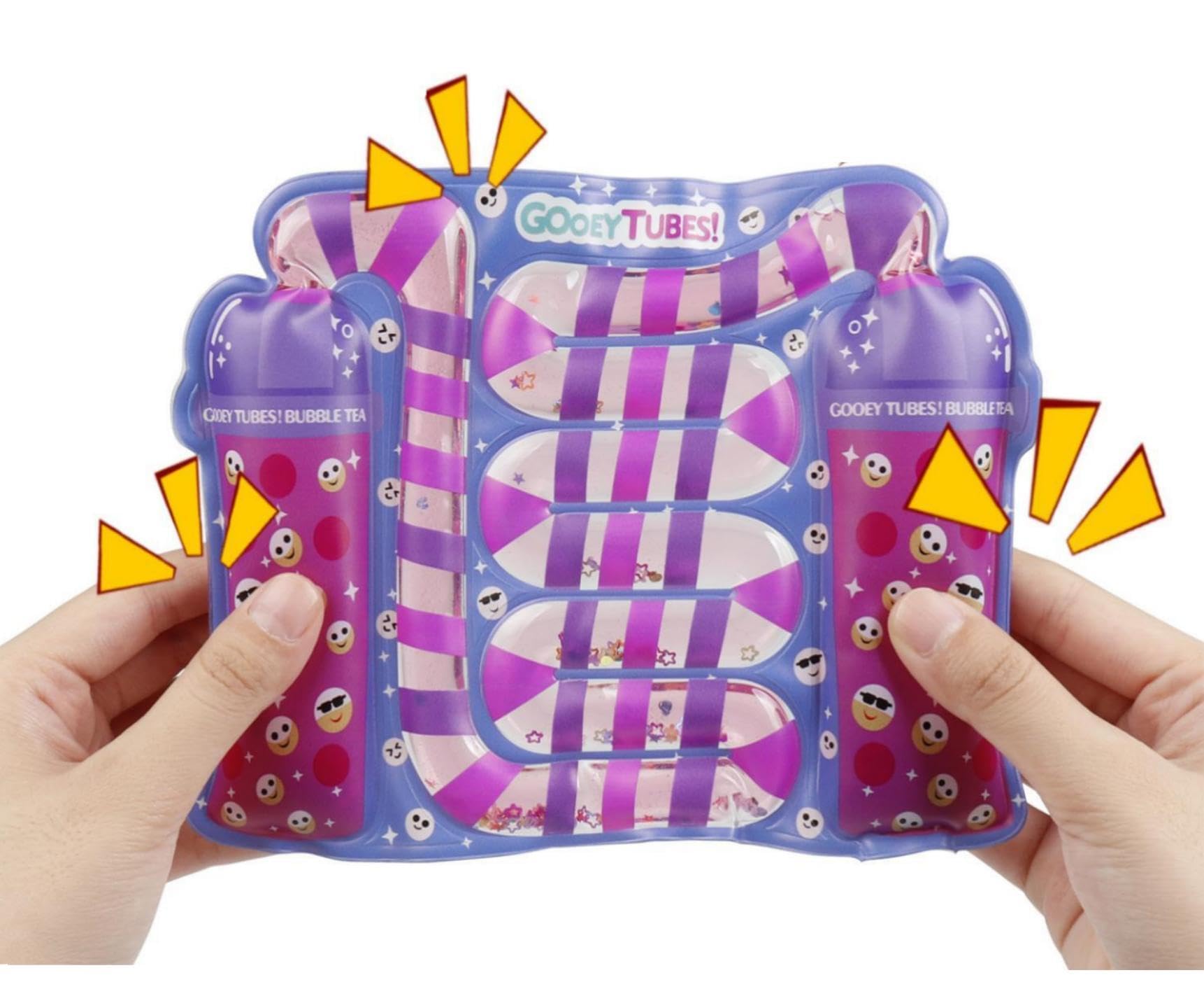 Squeeze Sensory Tubes Fidget Toys,Squeezable Sensory Boards,Squishy Sensory Tubes Filled with Colorful Goo,Glitter and Beads,Non-Toxic,No-Mess,Squeezable Fidget,Stress & Anxiety Relief