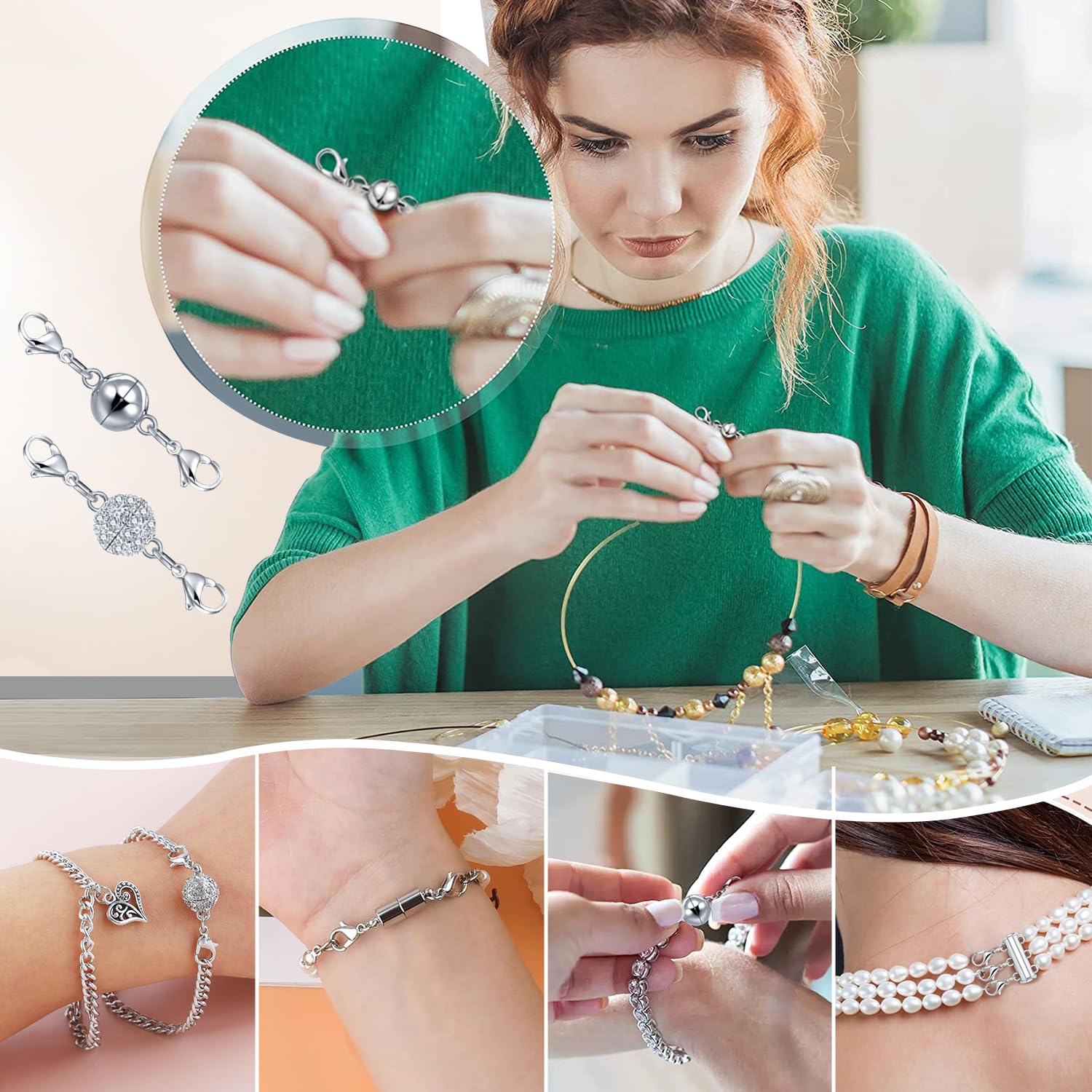 TEEUCNY Kit Rallonges De Chaîne 14Pcs, 6 Extension De Chaîne