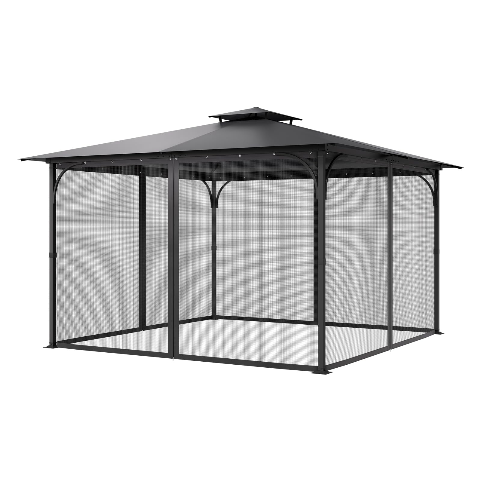 VEVOR Moustiquaire Tonnelle de 365,8x365,8x228,6 cm, Moustiquaire Gazebo Extérieur, avec Double Fermeture Éclair, Rideau de Tonnelle en Maille Anti-moucherons pour Jardin, Patio, Filet Uniquement
