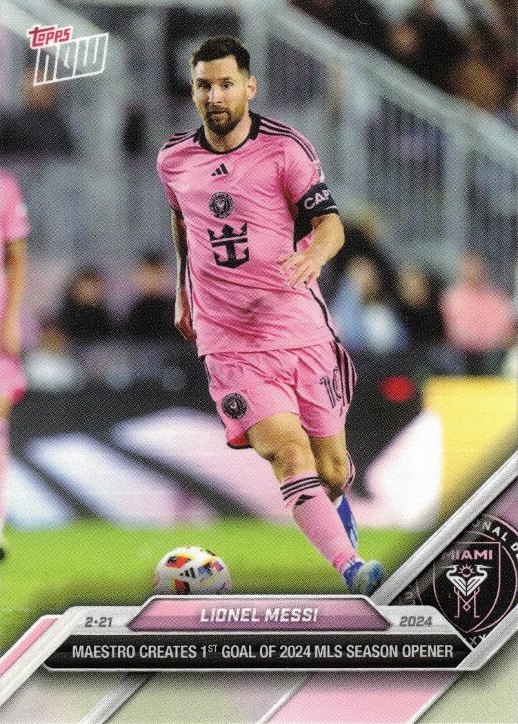 2024 Topps Now MLS #1 Lionel Messi Soccer Card Inter Miami