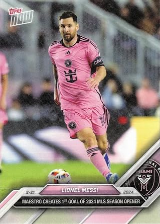 2024 Topps Now MLS #1 Lionel Messi Soccer Card Inter Miami