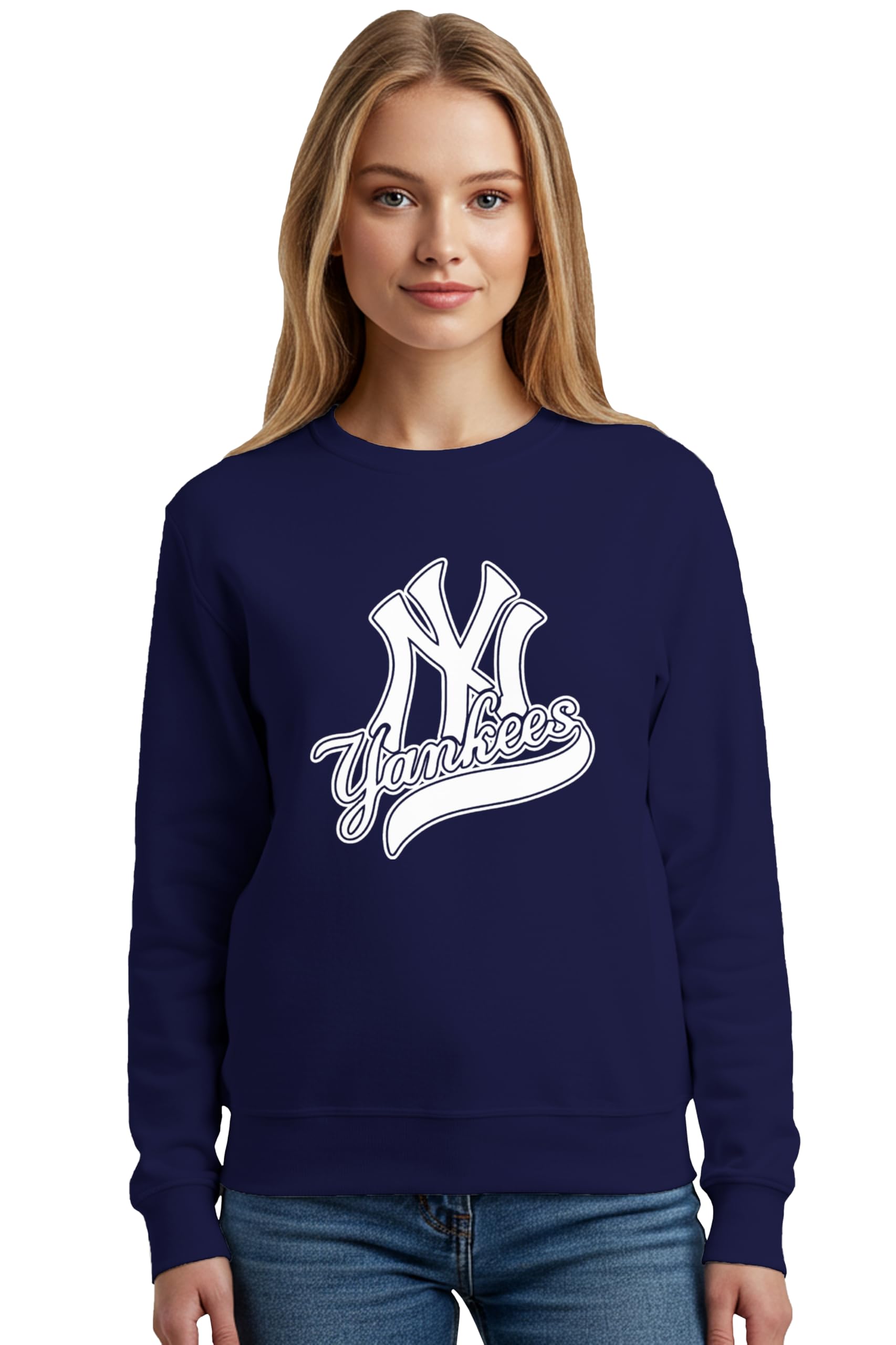 buy that trendz Sweatshirts for Women Yankees Printed Cotton Blend Long Sleeve Round Neck Regular Fit Casual Gen Z Winter Sweatshirt-picture-36