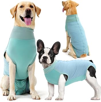Dotoner Dog Surgery Recovery Suit Dog Suit for Male Female Neuter Anti-Lick Abdominal Wounds Bite Protective Outfit Alternative E-Collar & Cone Breathable Spay Suit for Medium Large Dogs