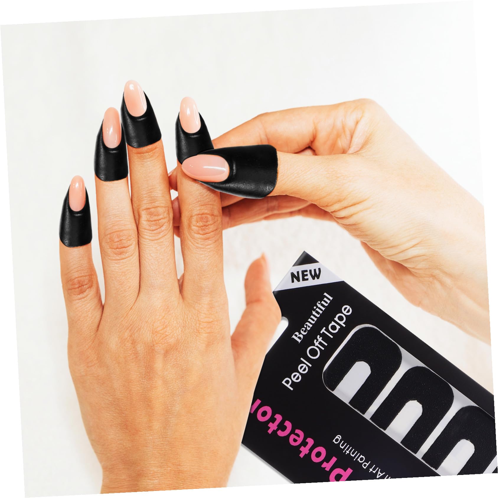 100 Feuilles Couvre-ongles Silicone U-forme Film de Protection Noir Anti-débordement pour Vernis Gel Couvre-ongles Adapté à Tous Doigts Accessoire Manucure Professionnelle et