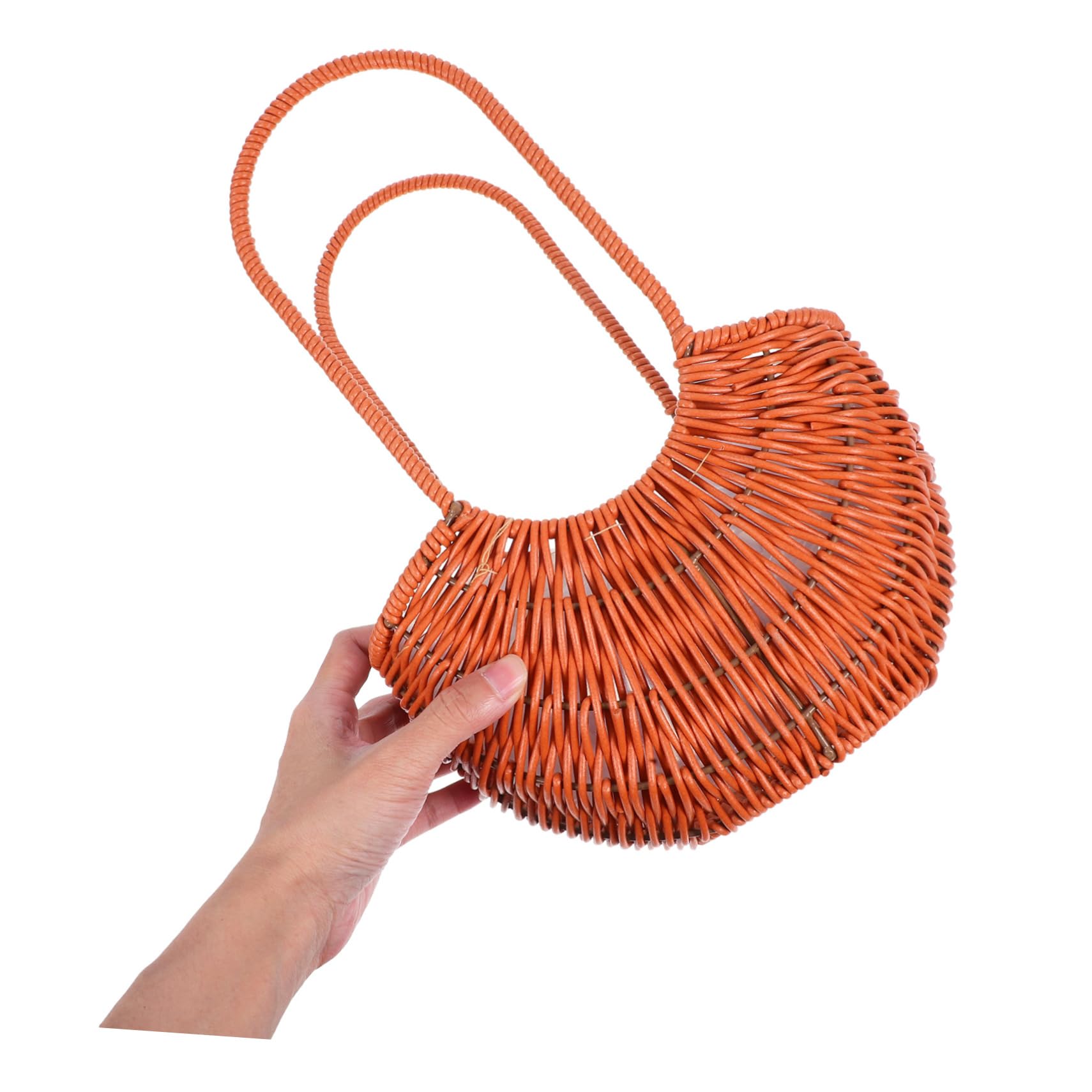 Cesta de Flores de Ratán Sintético Pequeña, con Asa y Forro