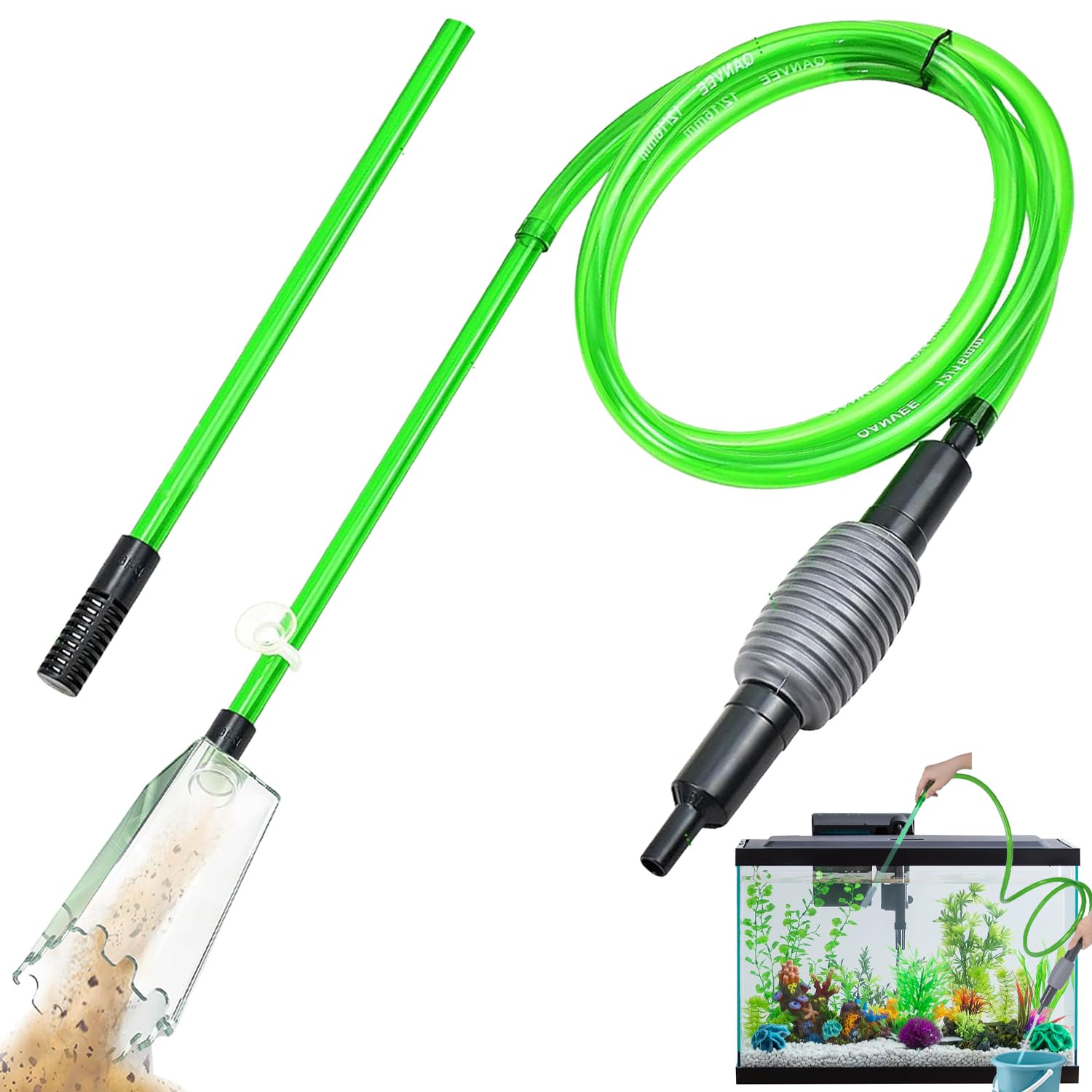 Cambiador de Agua para Acuarios, Limpiador de Acuario Cambio de Agua, Sifon Acuario limpiafondos, Sifonador Acuario para Cambio de Agua, Limpiafondos Sifonador Acuario para Cambios de