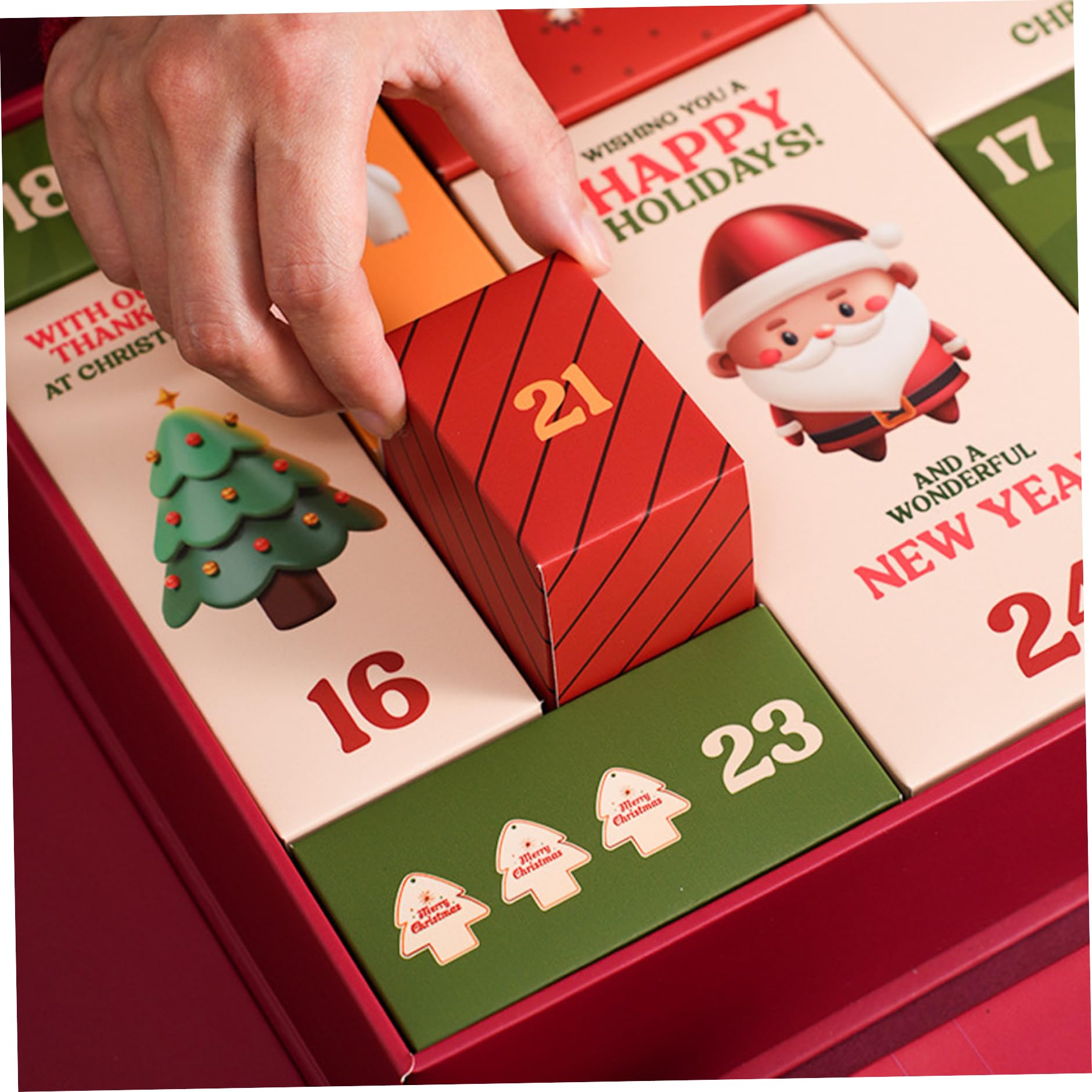 Gcroet Calendari dell'Avvento Vuoti da riempire Scatole del Calendario dell'Avvento di Natale Fai da Te per Il Conto alla rovescia di 12 Giorni per la Decorazione delle FESTIVITÀ Natalizie...