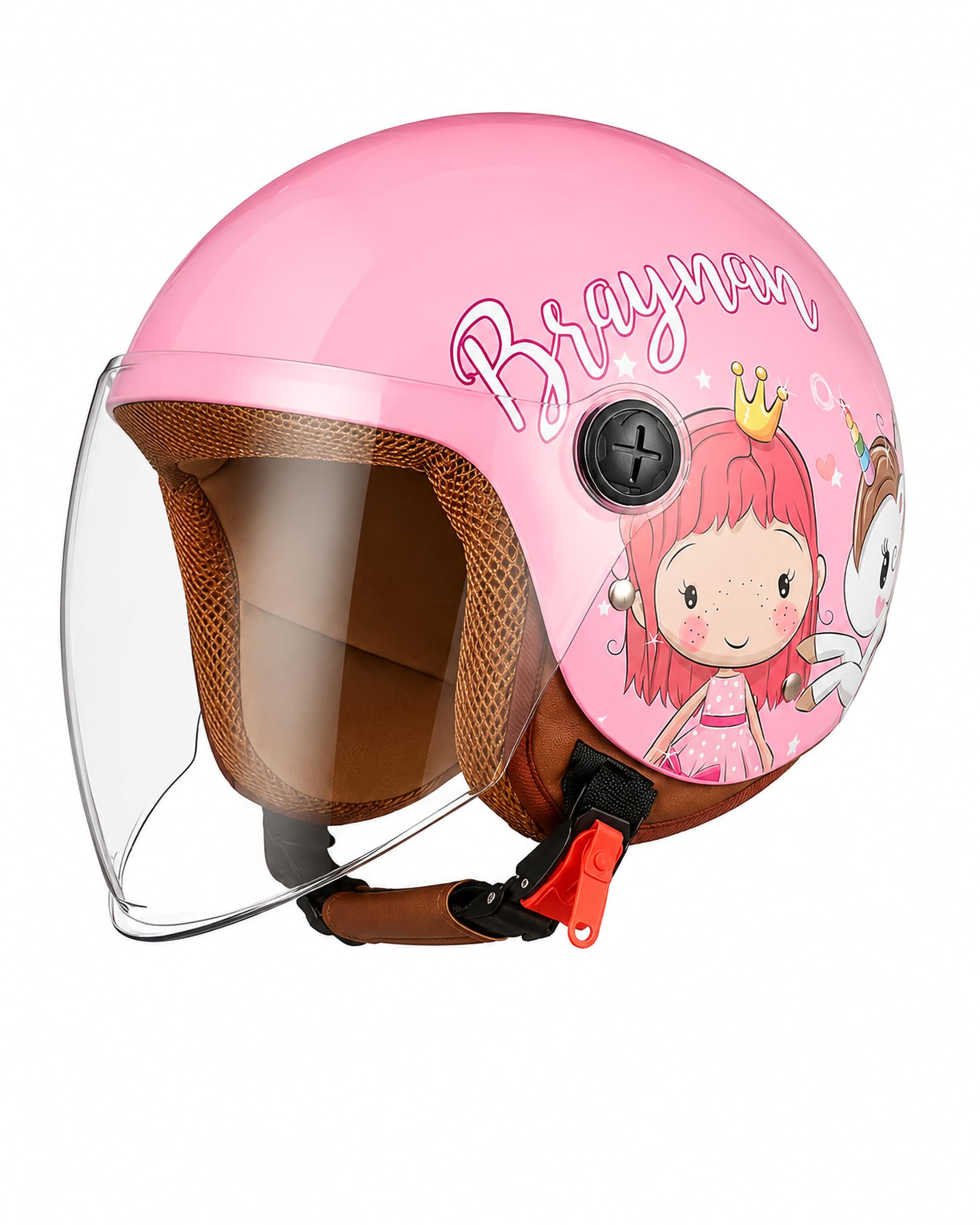 Dziecięcy kask motocyklowy z osłoną przeciwsłoneczną, dla dziewcząt, na skuter, chłopca, szybkie zapięcie, torba, 48-55 cm, dla dzieci w wieku 5-12 lat