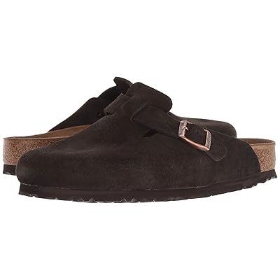 Birkenstock Boston Soft Footbed Suede (Unisex) Clog Shoes Mocha Suede