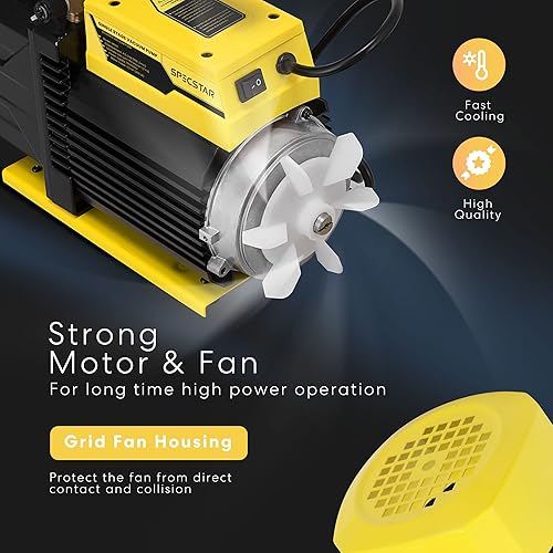 Miniatura 3 de SPECSTAR Bomba de vacío de aire HVAC de una sola etapa de 110 V 1/4 HP 4.5 CFM y escala de freón electrónica de carga de refrigerante digital de