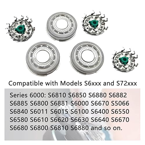 Miniatura 2 de SH60 - Cabezales de repuesto compatibles con Philips Series 6000 S6xxx, S688081, S681082, S685085, compatibles con cepillo de limpieza Norelco S6xxx