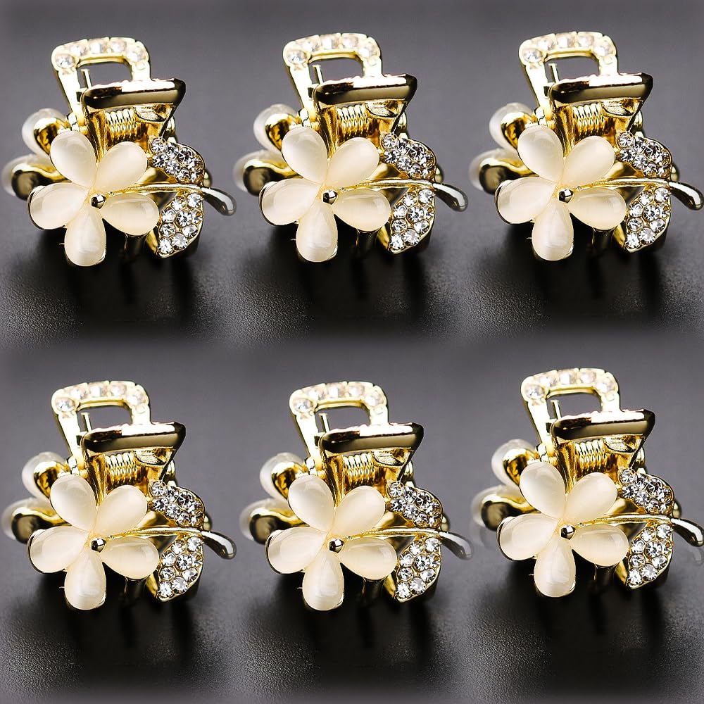Amazon.com : Small Hair Claw Clips, Opal Rhinestone Hair Clamps