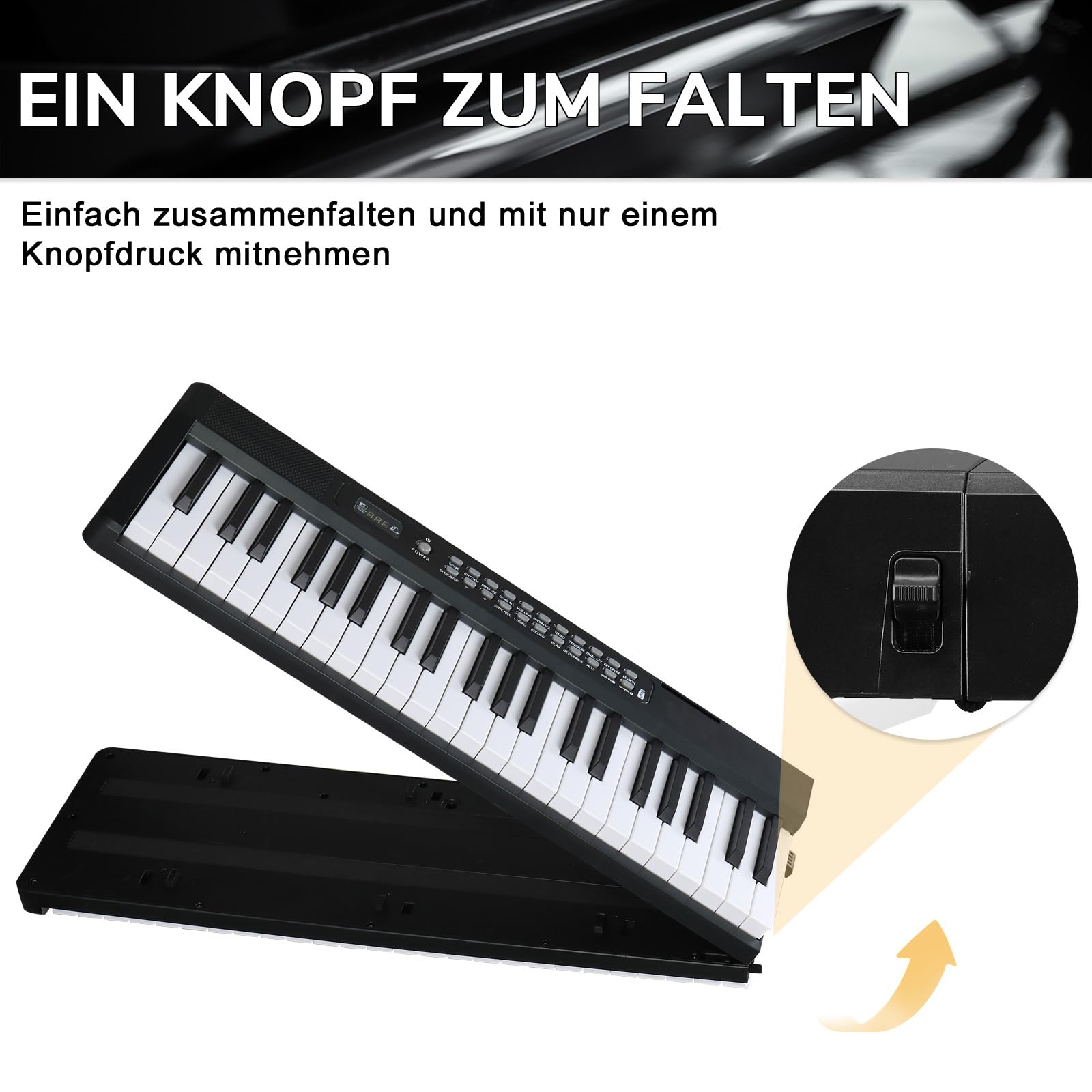 LEADZM 88 tasti pianoforte digitale pieghevole semi-ponderato tastiera elettronica Bluetooth 1000 ritmi 1000 toni 50 demo