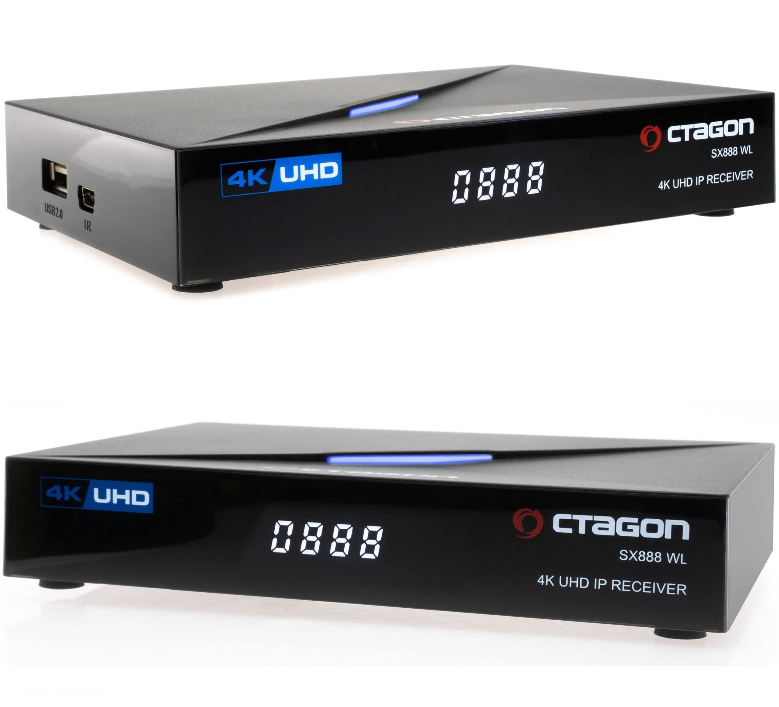 Octagon SX888 WL V2 (Version 2) 4K UHD E2 Linux Smart TV Receiver, Multiboot SW: Define OS + E2 Linux, WiFi WLAN, Sat to IP, YouTube, Mediathek, Web-Radio, HD, HDMI, Multiroom, 1GB RAM, 4GB Flash