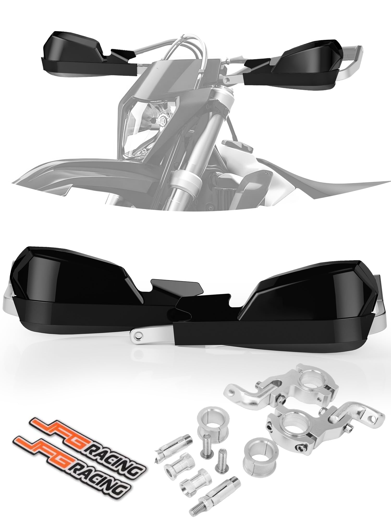 Protectores de mano para moto de suciedad – Universal para manillar de 7/8 pulgadas y 1 1/8 pulgadas – Para Dirt Bike para Motocross Enduro Supermoto (negro)