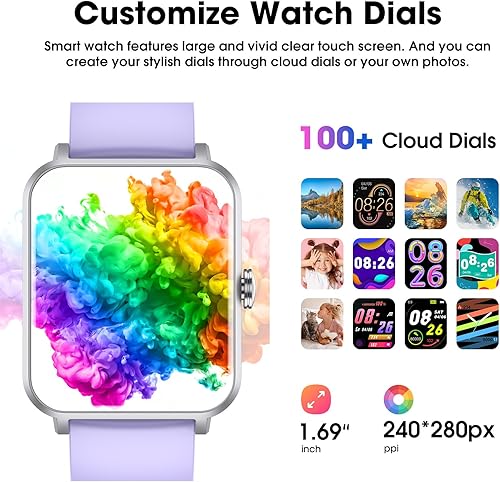 Miniatura 5 de Reloj inteligente (respuestahacer llamadas) para mujeres y hombres, rastreador de actividad física con frecuencia cardíaca, oxígeno en sangre,