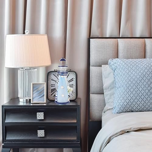 Miniatura 6 de Veemoon Decoración de escritorio de faro pequeño, adorno de faro de metal, estatuas náuticas, decoración temática de playa para el hogar, oficina,