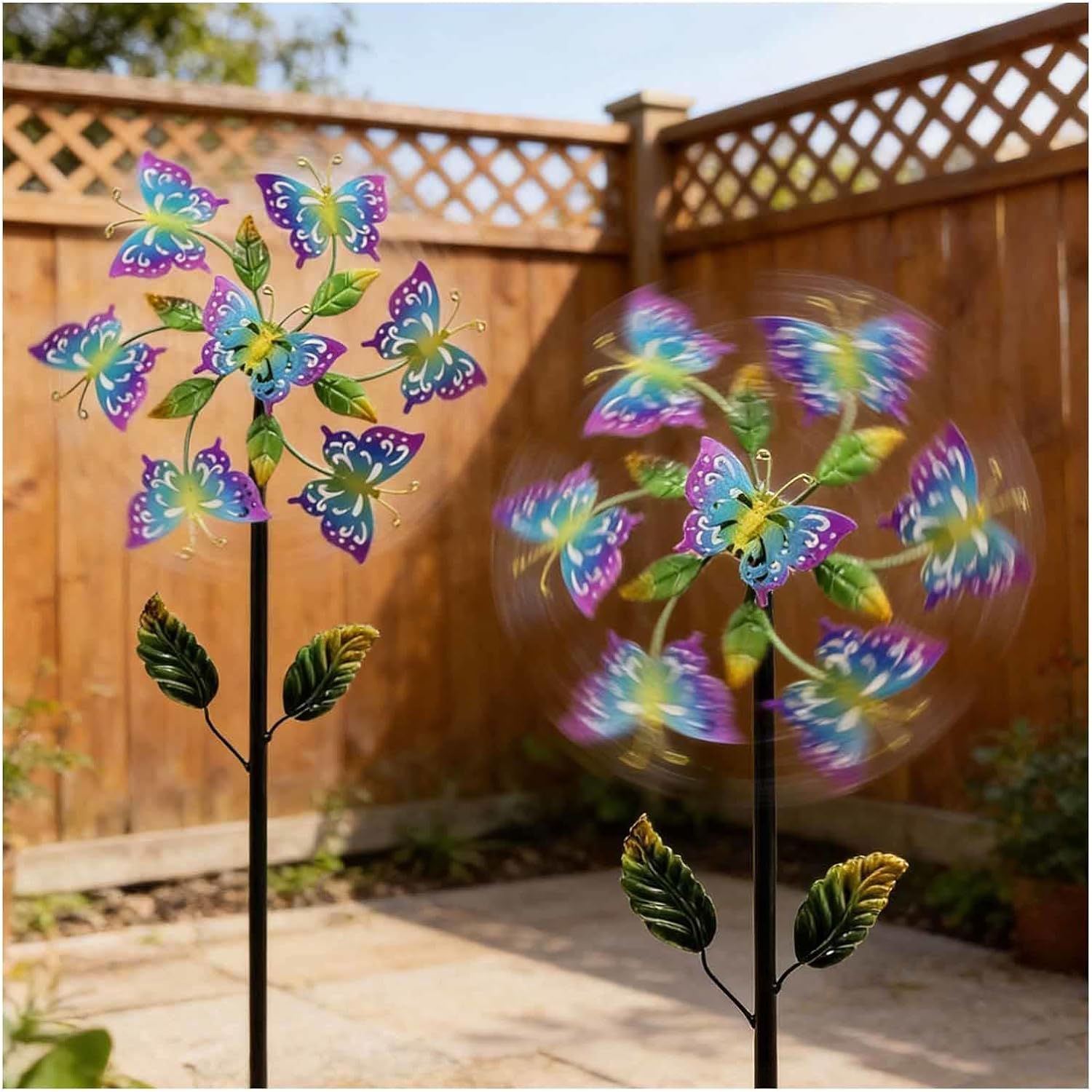 Wind Spinners, 46 inch/117cm Yard Decor Wind Spinner 360° Metal Windmill, Wind Spinner Large for Outdoor Patio Lawn Yard and Garden Decor,A（2Packs）