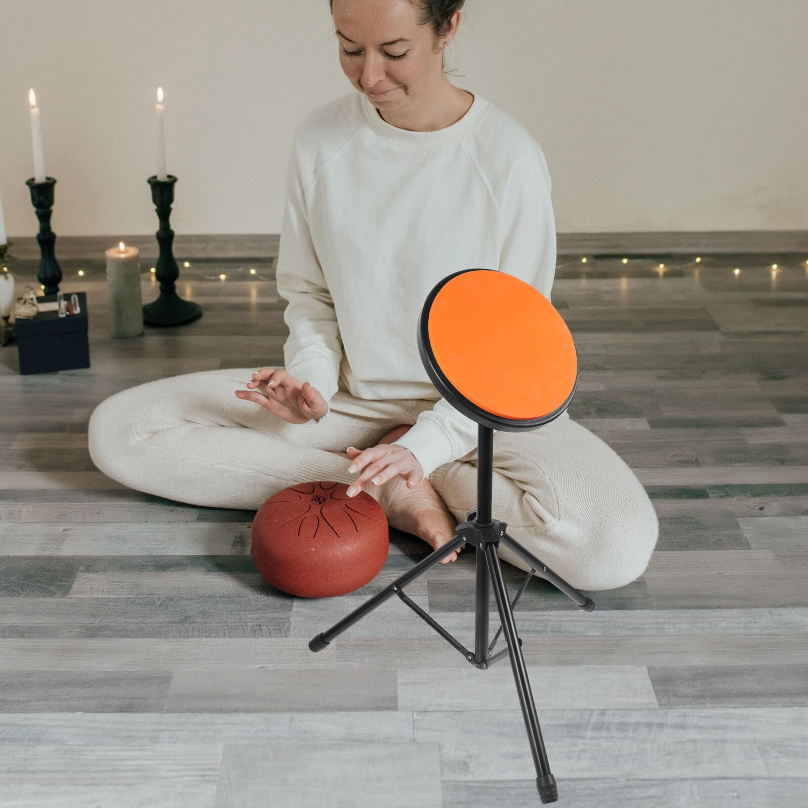 Totority Set di Pad Batteria da 8 Pollici per Esercizi Silenziati con Supporto Portatile per Allenamento Rullante e Pratica a Casa