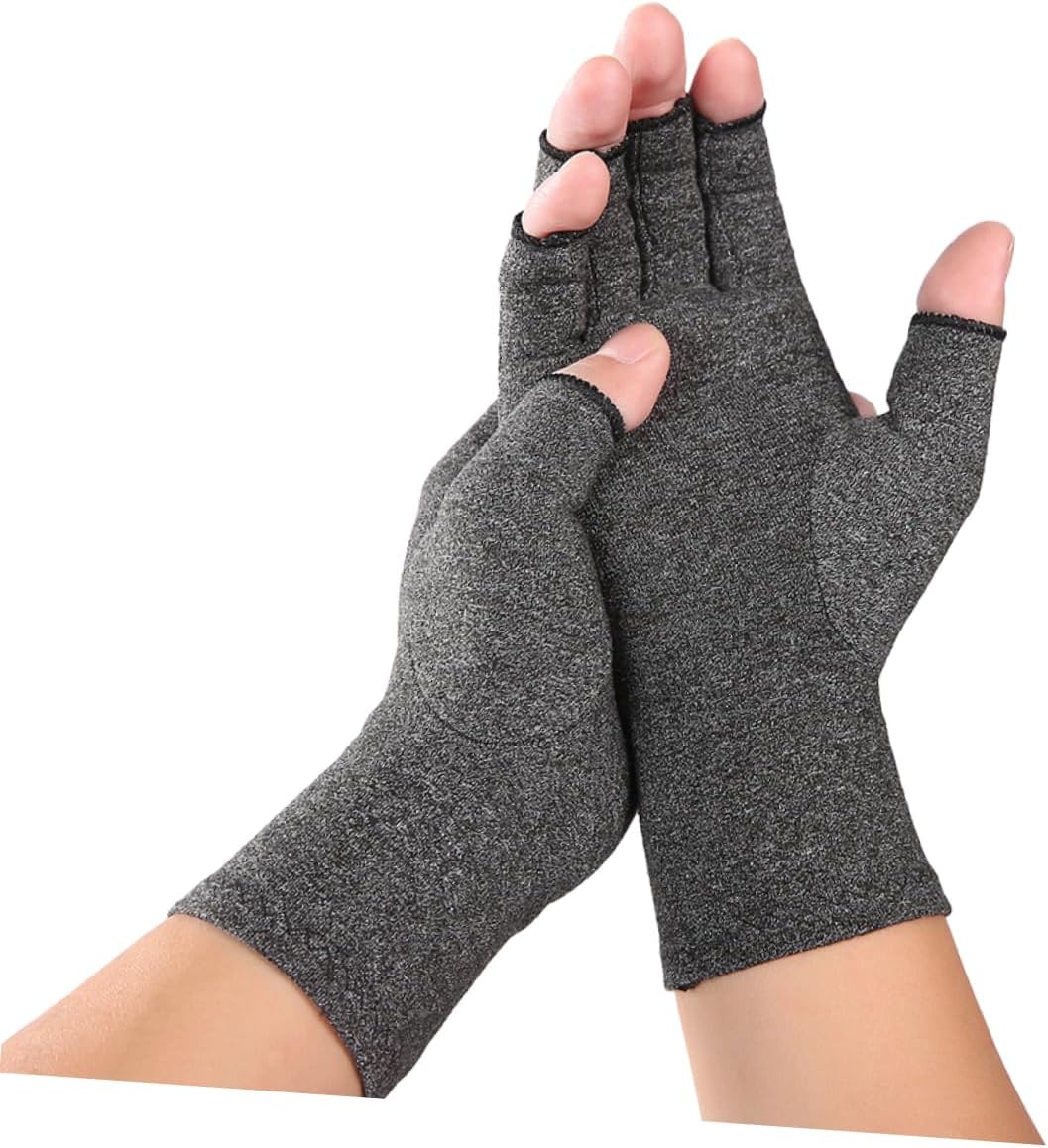 Compressive Sports Gloves Gloves Grey Breathable Gloves for Training Half Finger Indoor Gloves