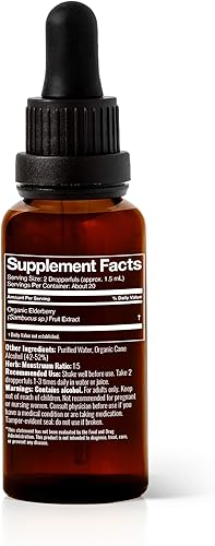 Miniatura 2 de Plant Therapy Suplemento de hierbas de saúco orgánico tintura de 1.0 fl oz (1 oz), apoyo inmunológico, ayuda a calmar las molestias nasales y de