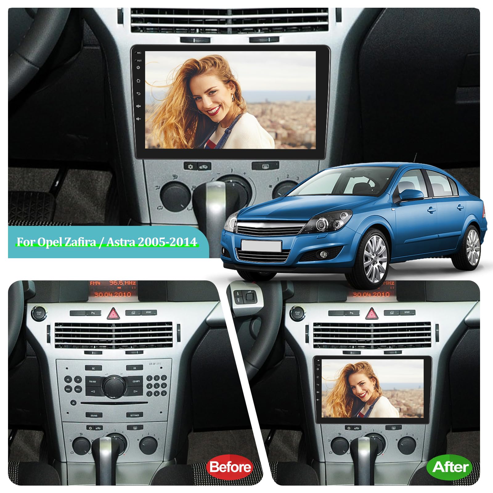 Android 13.0 Autoradio Stereo GPS Nav Für Opel Astra H Corsa C D Zafira B Meriva