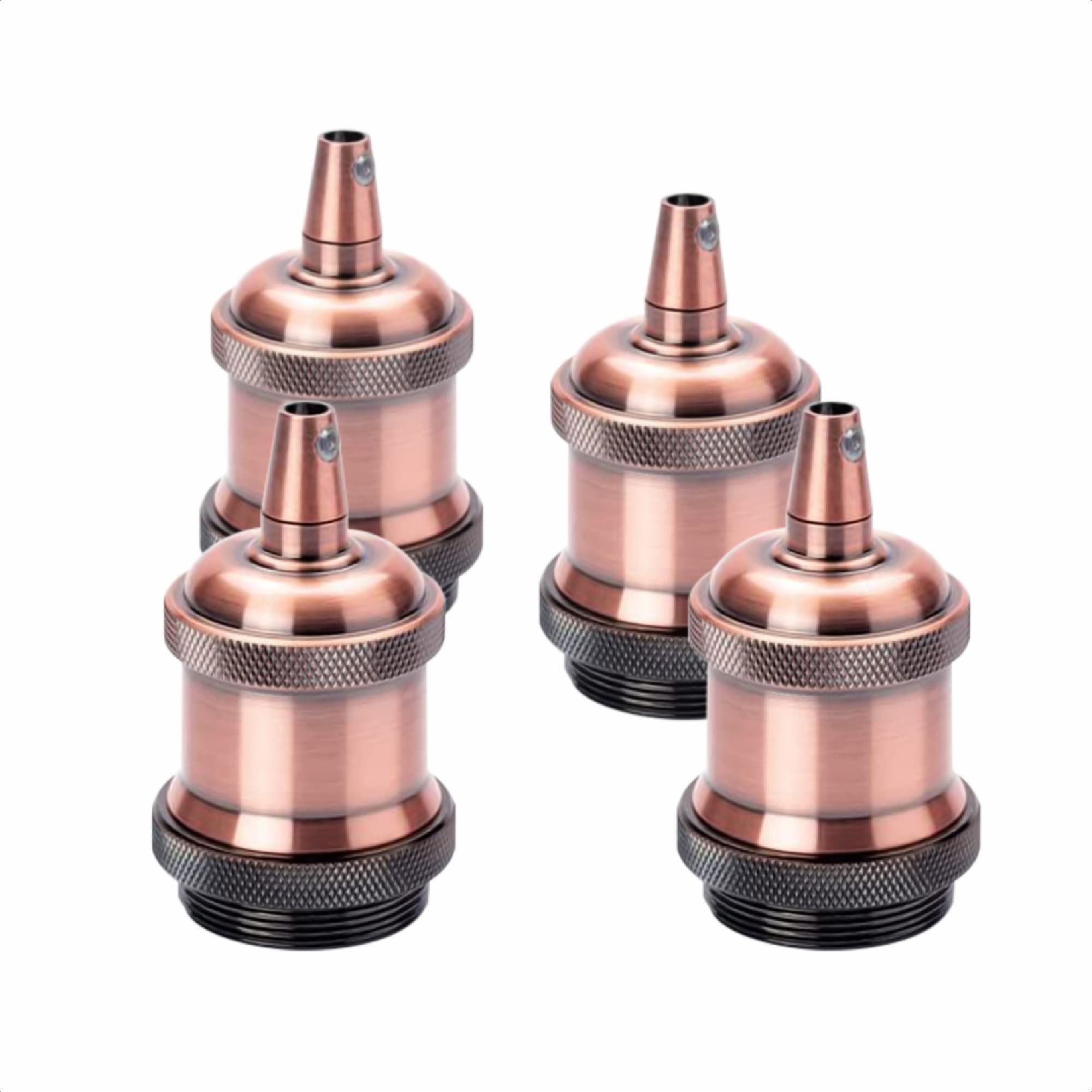ORION LIGHTSTYLE Portalámparas vintage E27, cobre, 4 unidades, base de lámpara, casquillo de techo para lámpara colgante adaptador