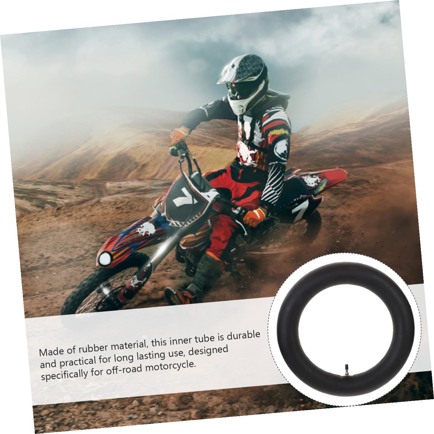 Cámara de Aire de Goma para Reemplazo de Neumáticos Off-road 3.00-12 Pulgadas Resistente y Cómoda para Motocicleta Todoterreno