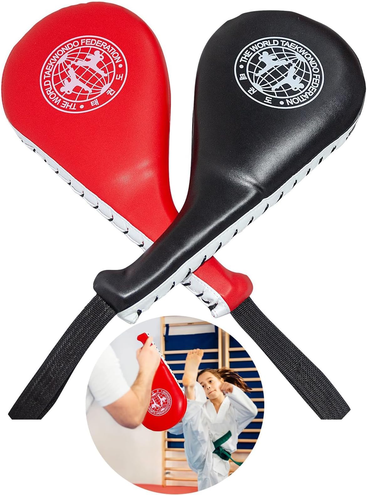 X spring Taekwondo Kick Pads, 2 PCS Durable Striking Pad Target, Striking Karate Martial Arts Training Target Pad, Martial Arts Training Equipment, Kickboxing Striking Target Pads for Youth, Adult