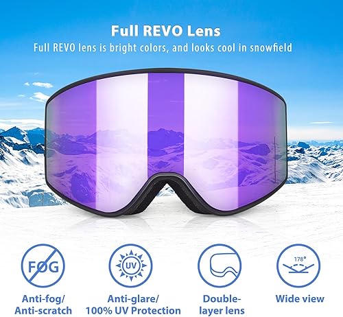 Miniatura 2 de EXP VISION Gafas de esquí y snowboard para padres e hijos, gafas de nieve para hombres, mujeres, jóvenes y niños