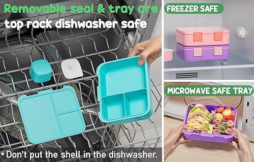 Miniatura 8 de Fimibuke Lonchera Bento de 32 onzas para niños con termo de 12 onzas, bolsa de almuerzo aislada y bolsa de hielo, contenedor de comida de 3