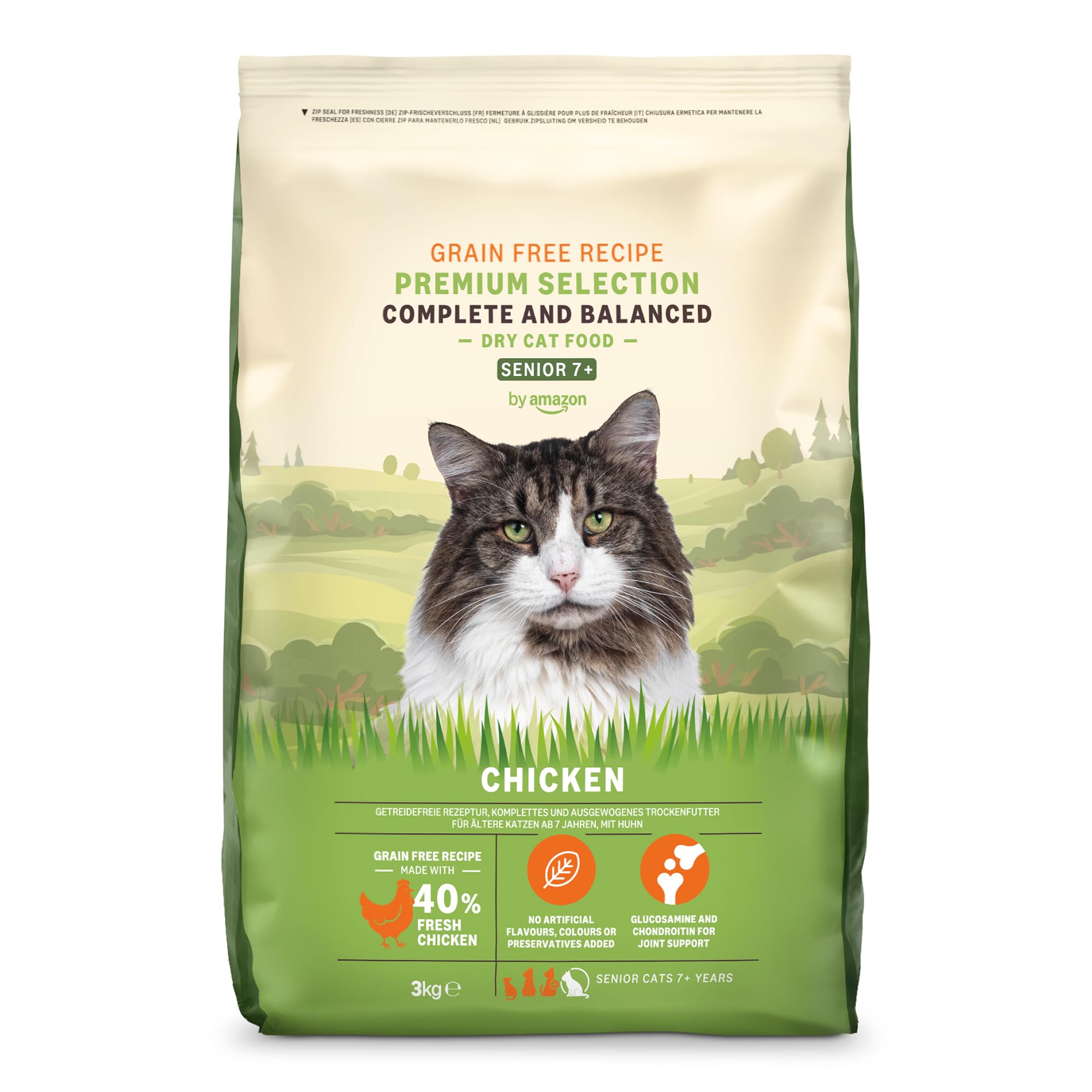 by Amazon Grainfree Recipe Dry Cat Food (Senior) with Fresh Chicken - 3kg (Precedentemente Un Marchio Lifelong, Stesso Prodotto)