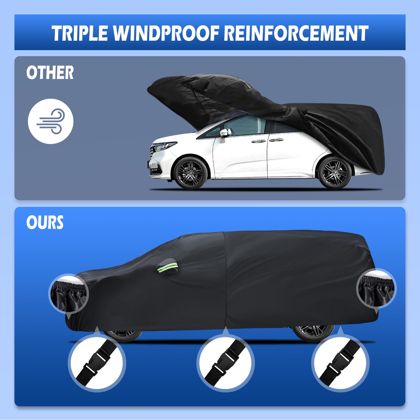 Car Cover Custom Fit for Honda Odyssey Minivan 1999-2025 Migaven Waterproof Full Exterior Cover Sun Rain Protection with — view 4