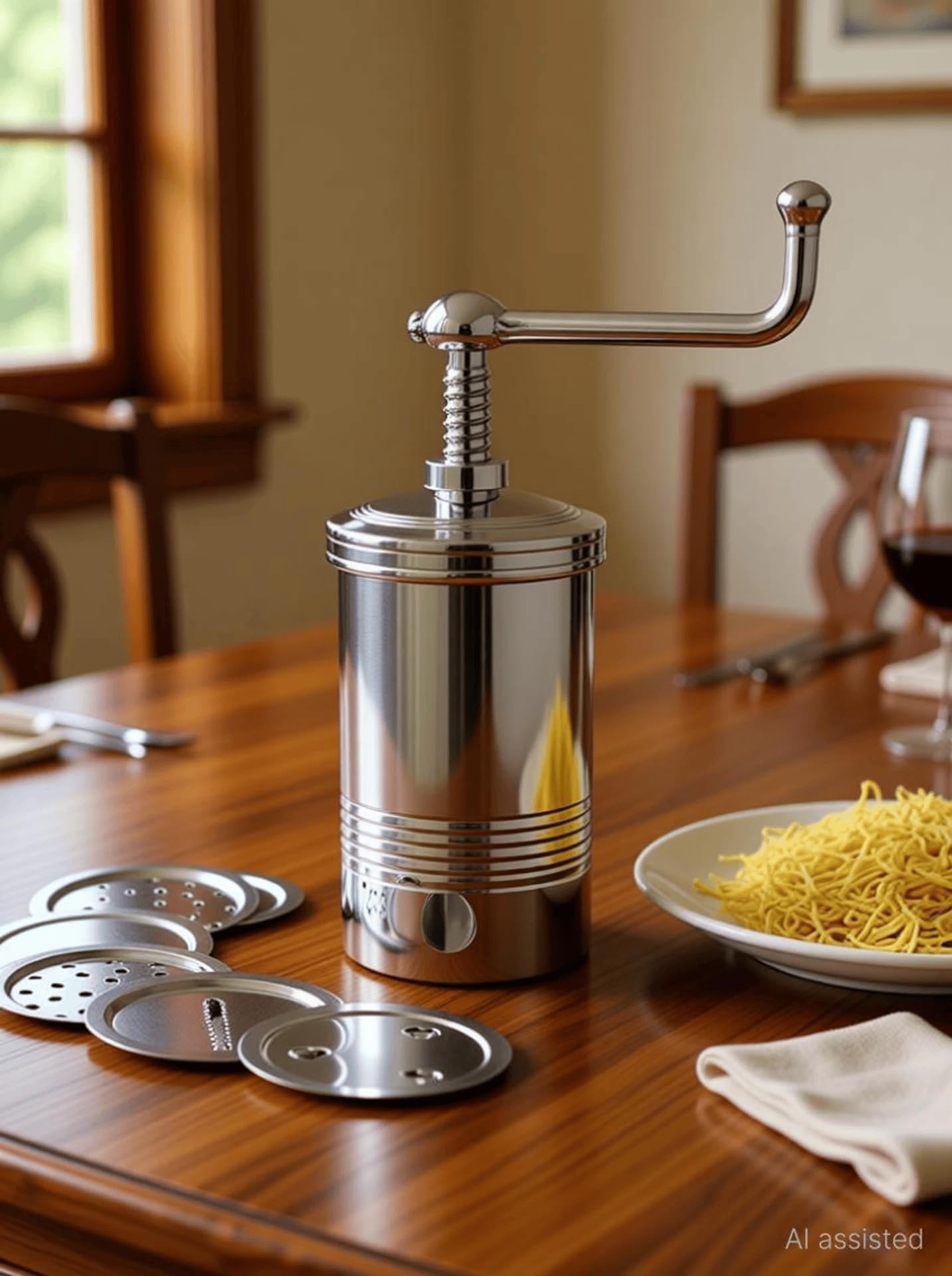Puno Stainless Steel Kitchen Press | Idiyappam Maker Machine with 6 Different Types of Jalies | Murukku Machine | Bhujiya Maker | Noodles | Namkeen | Chakali Maker | Sev Maker | Gathiya Maker-image-8