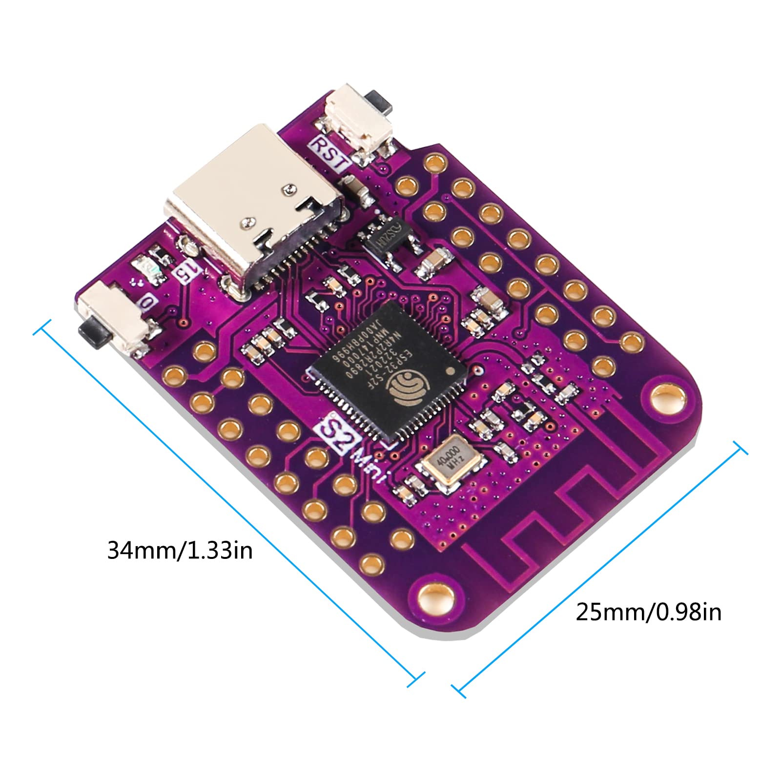 Alinan 6pcs ESP32 S2 Mini V1.0.0 WiFi IOT Board Based ESP32-S2FN4R2 ESP32-S2 4MB Flash 2MB PSRAM MicroPython