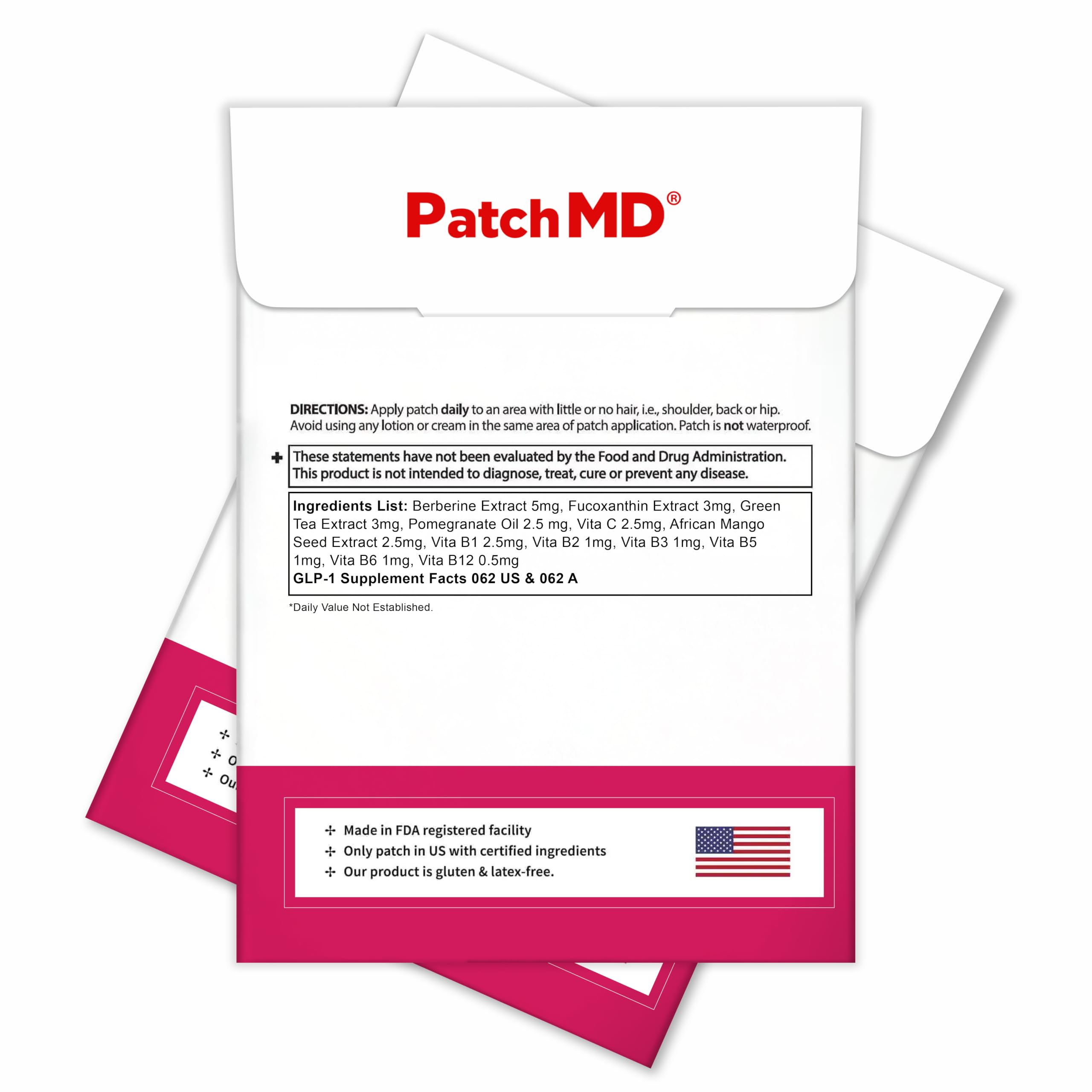 PatchMD Berberine Patches for Women & Men with Green Tea, Pomegranate & Fucoxanthin - 30 Day Supply — Amazon image 2
