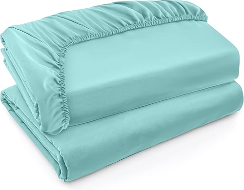 Miniatura 29 de Utopia Bedding - Juego de 2 sábanas bajeras, de microfibra suave cepillada, esquinas tipo bolsillos profundos, de fácil cuidado, antiencogimiento