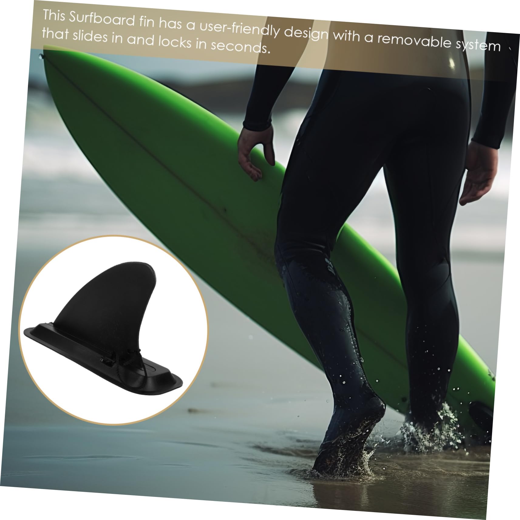 POPETPOP Aileron de Paddleboard et Planche de Surf 4 Pouces en Plastique Solide, Stabilisateur Détachable, Remplacement Compatible Kayak, Usage Nautique et Surf en Mer