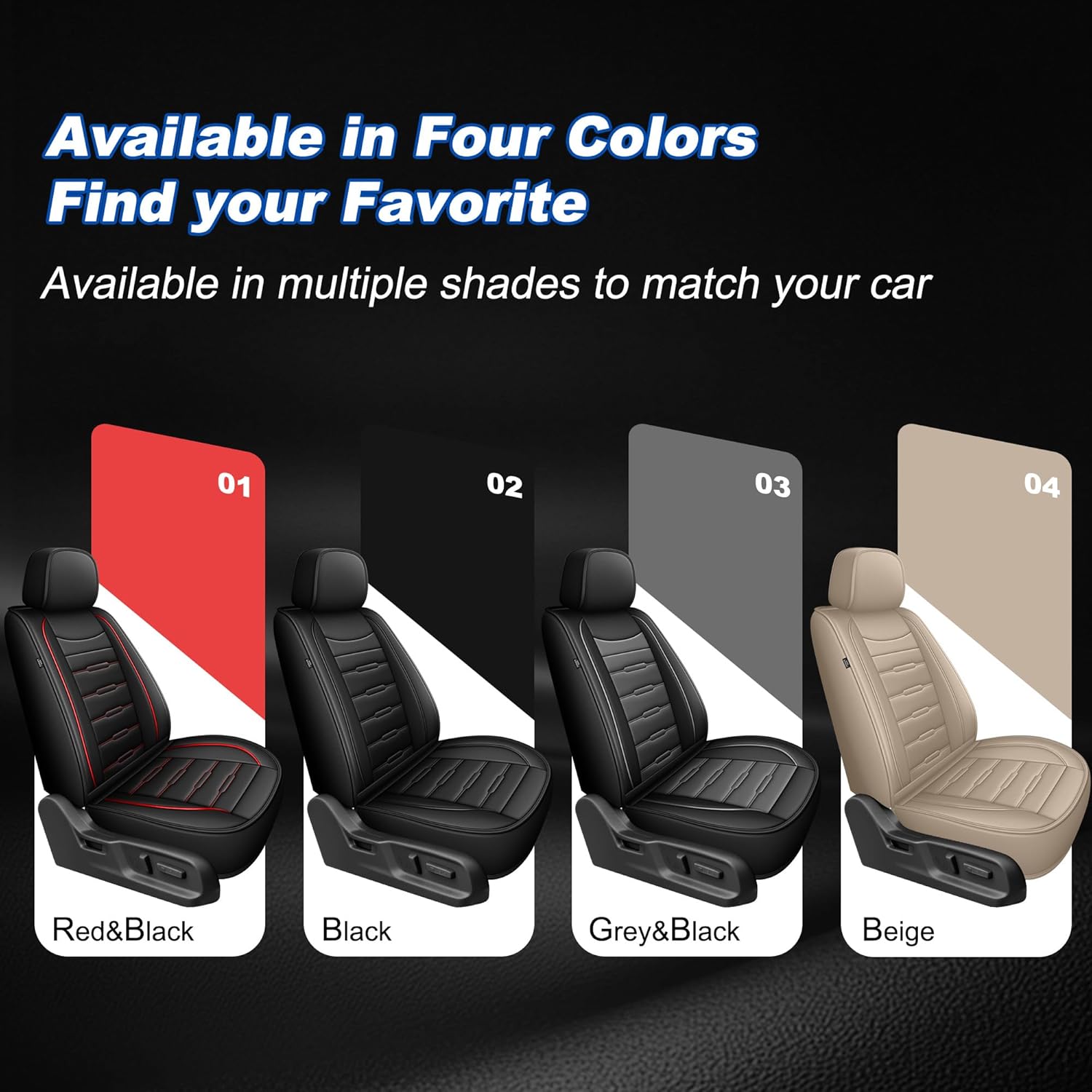 AOMSAZTO 2 Front Car Seat Covers Set Fit for Nissan Rogue Sport 2017-2022,Non-Slip Faux Leather Waterproof Seat Covers(Black&Grey,2PCS Front)